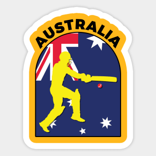 Australia Cricket Batsman Australia Flag Sticker